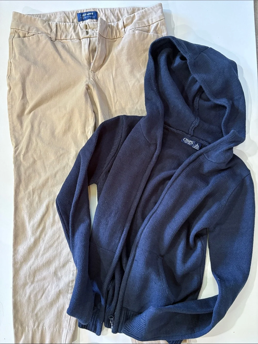 School Uniform  Zip-Up Hoodie and Khaki Pants